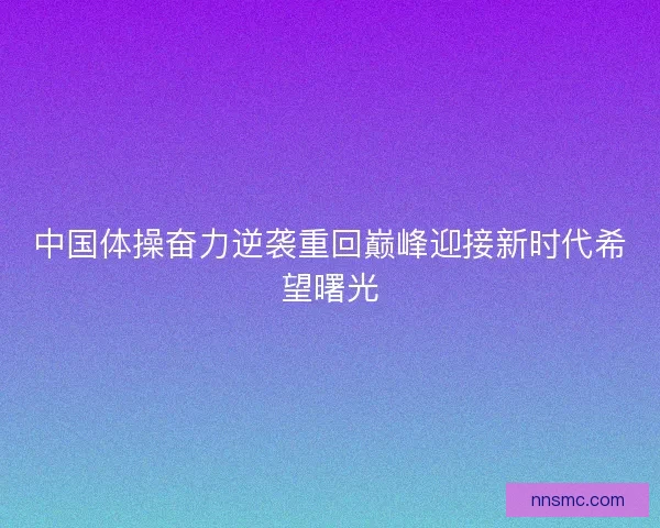 中国体操奋力逆袭重回巅峰迎接新时代希望曙光